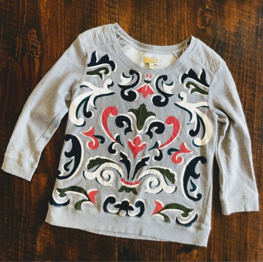 Princess x Vera Wang 3/4 sleeve gray sweat shirt